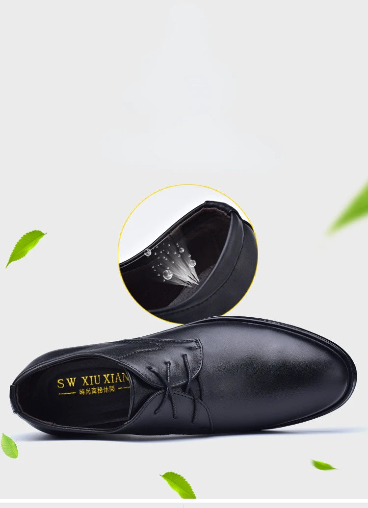 Derby Cuir Business Dress Homme 2025 – Casual Confortable Résistant Fourrure Chaussure