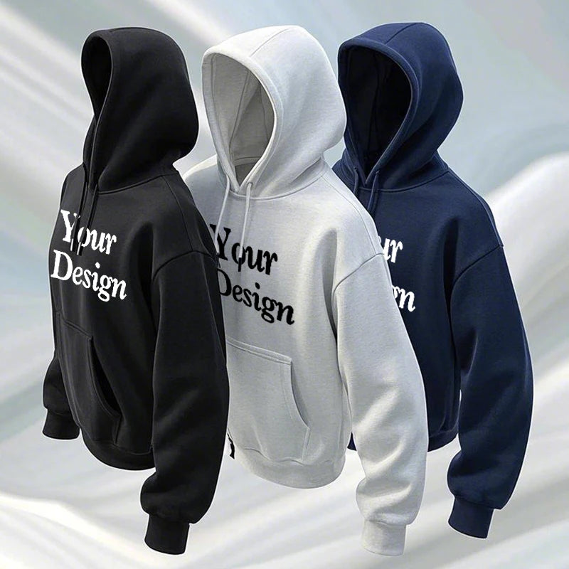 Sweat à Capuche Unisexe Coton Premium 350gsm Personnalisable Photo Texte Logo Polaire Épaisse Chaud Automne Hiver – Hoodie Qualité Supérieure | Mode Tendance