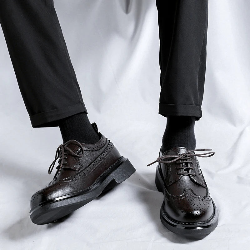 Brogues Oxfords Patent Leather Homme – Lacets Formal Noir Mariage Fête Dress Shoes