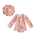 Maillot de Bain Bébé Fille Combinaison Zipper – Imprimé Flamant Rose Fleurs Manches Longues + Bandeau Été