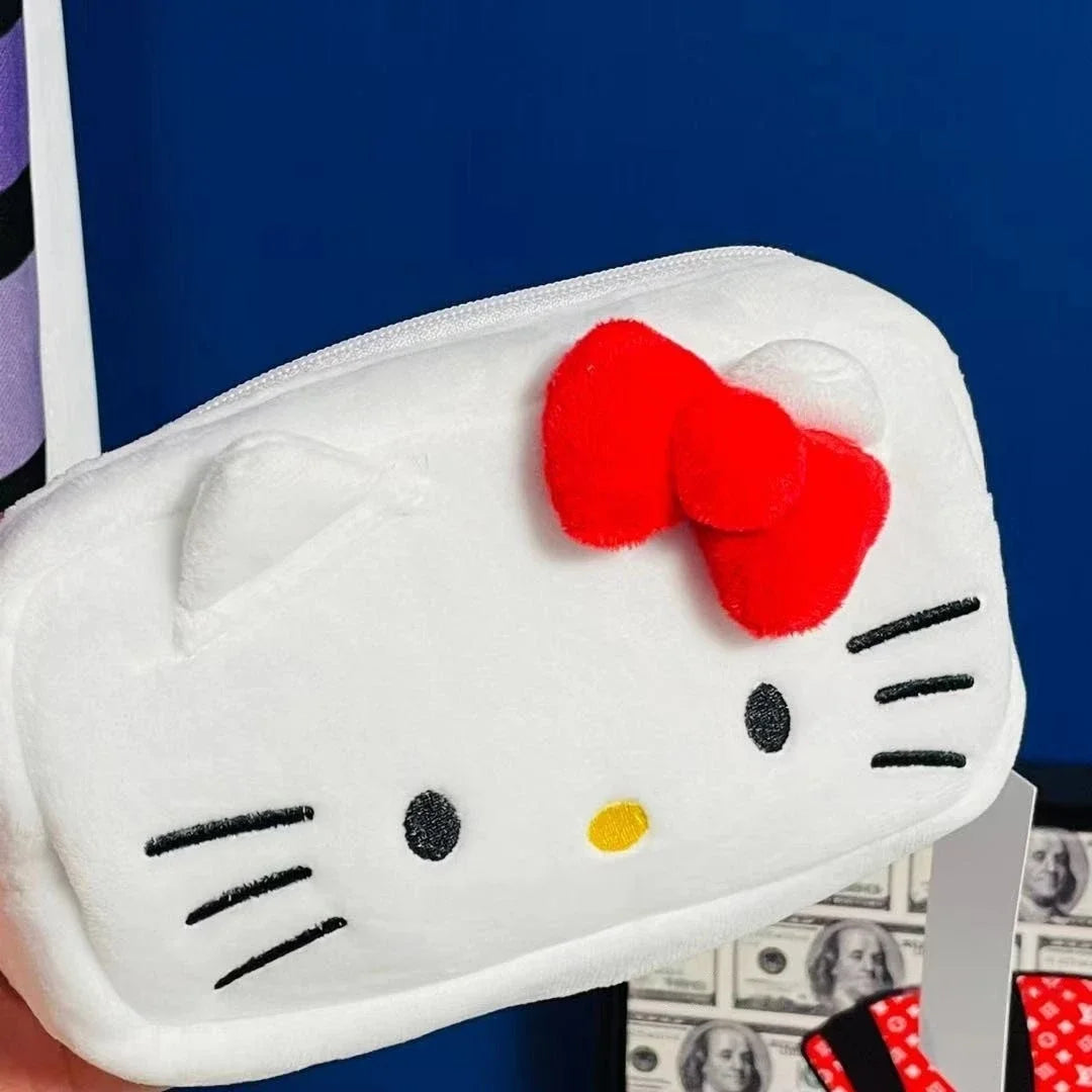 Trousse Peluche Kawaii Sanrio – Kuromi My Melody Cinnamoroll Pochette Maquillage Crayon Cadeau Fille