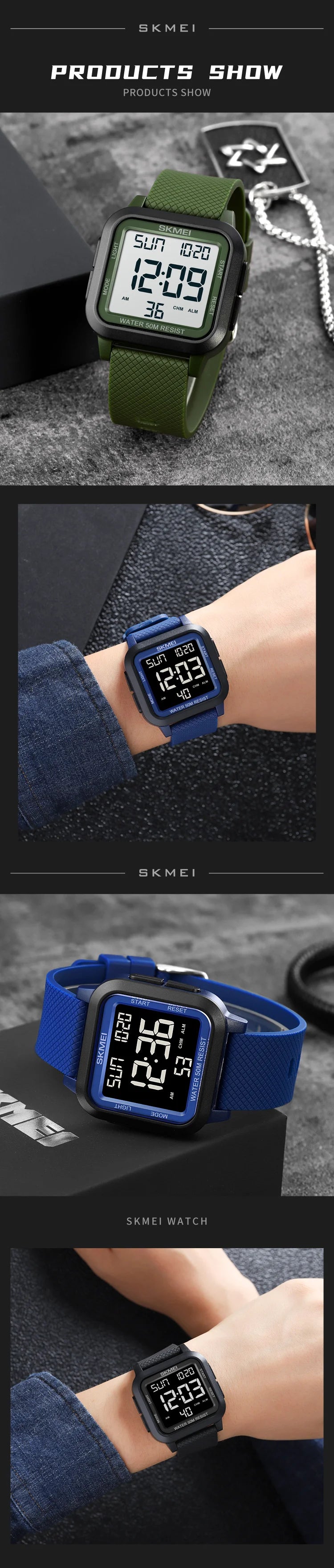 Montre Homme SKMEI 1894 Militaire Sport Luxe – LED Digital Électronique Étanche Reloj