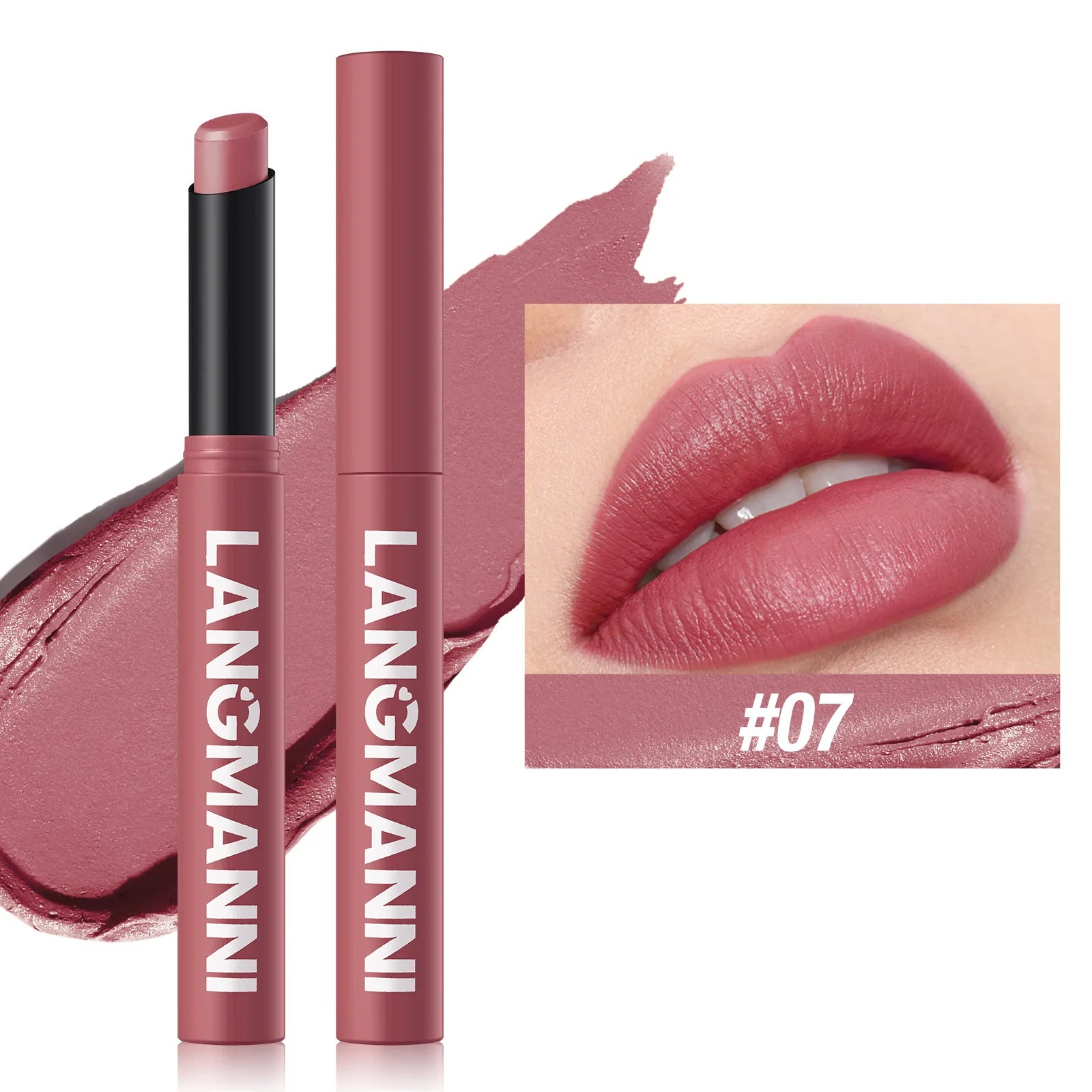 Crayon Lèvres Mat Waterproof 12 Couleurs – Longue Tenue Sans Transfert | Teinture Nude & Lip Stain