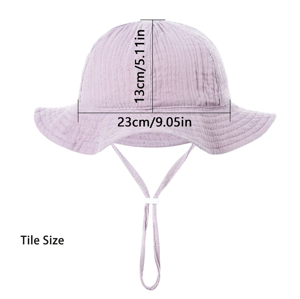 Bob Bébé Coton Imprimé Anti-UV Unisexe – Chapeau Panama Plage Pêche Outdoor Garçon Fille 3-12 Mois