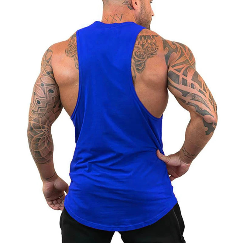 Débardeur Homme Gym Musculation Coton – Sans Manches Fitness Bodybuilding Stringer Jogging