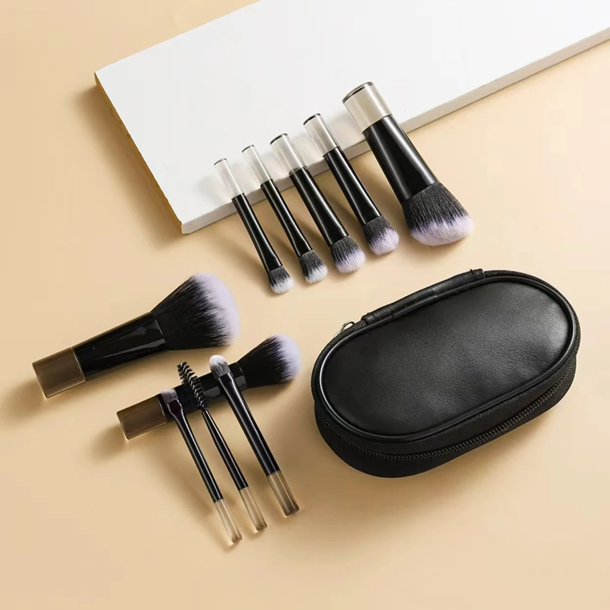 Kit 10 Pinceaux Maquillage Mini – Taille Voyage | Multicolore