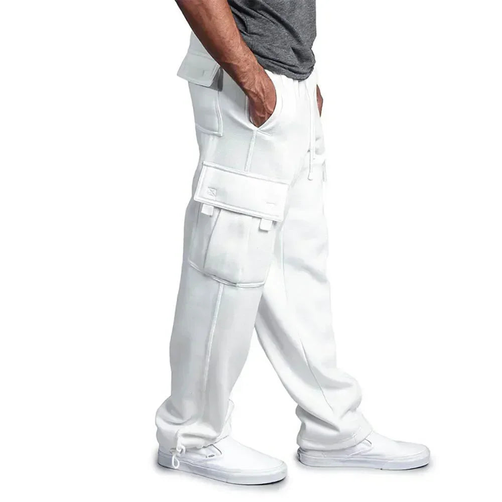 Pantalon Cargo Homme Polaire Loose – Multi-Poches Jogging Hip Hop Streetwear Automne Hiver | Mode Homme Premium