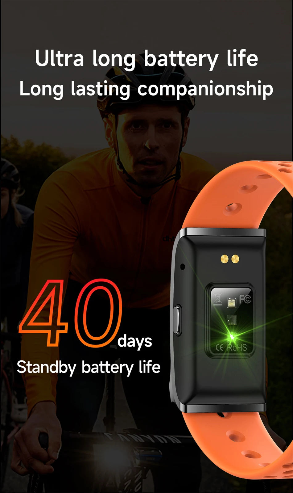 Bracelet Connecté Sport & Santé – Suivi Continu 24h/24 | Sommeil, Stress & Multi-Sport | Monitoring Santé Automatique