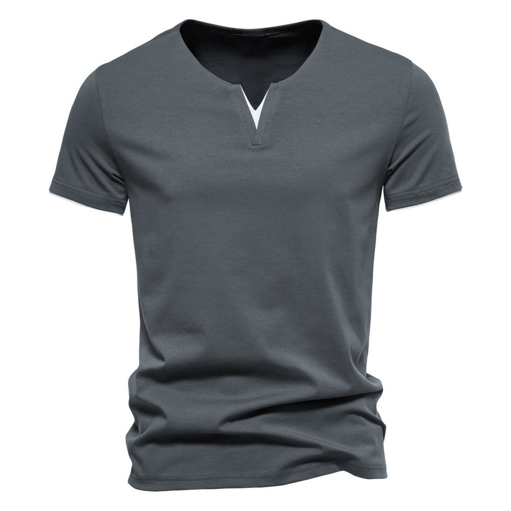 Herren Henley T-Shirt V-Ausschnitt Kurzarm Baumwolle Slim Fit Lässig Basic Sommer Bequem Atmungsaktiv Elegant Zeitlos – Premium Slim Henley T-Shirt | Premium Casual Herrenmode
