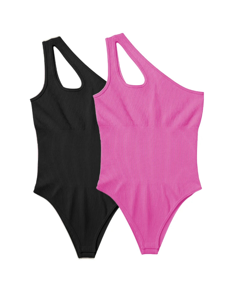 Body Yoga Femme Une Épaule – Gainant, Sexy & Respirant | Fitness, Workout & Yoga | Couleur Unie Sans Manches