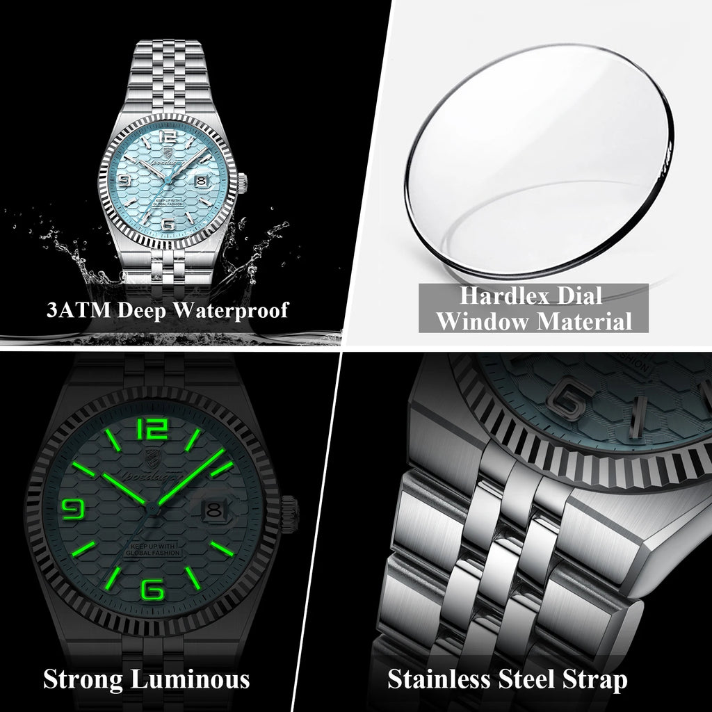 Montre Femme POEDAGAR Élégante Luxe Quartz – Lumineuse Étanche Date + Boîte Cadeau