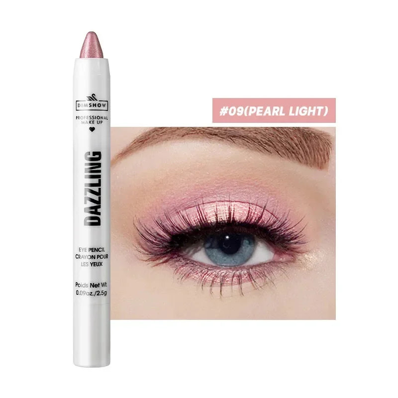 Crayon Fard à Paupières Highlighter Waterproof – Glitter Matte Nude Ver à Soie | Eyeliner Blanc Pigmenté