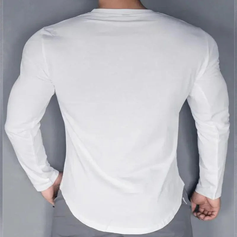 T-Shirt Manches Longues Homme Slim – Base Layer Running, Sport & Fitness | Séchage Rapide & Respirant | Automne-Hiver