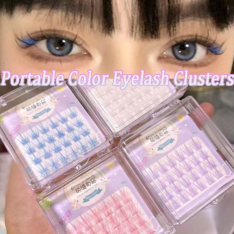 Clusters Cils Colorés Manga Rose Blanc Bleu Violet – Faux Cils Naturels Longs Faux Bouquets | Maquillage Wholesale