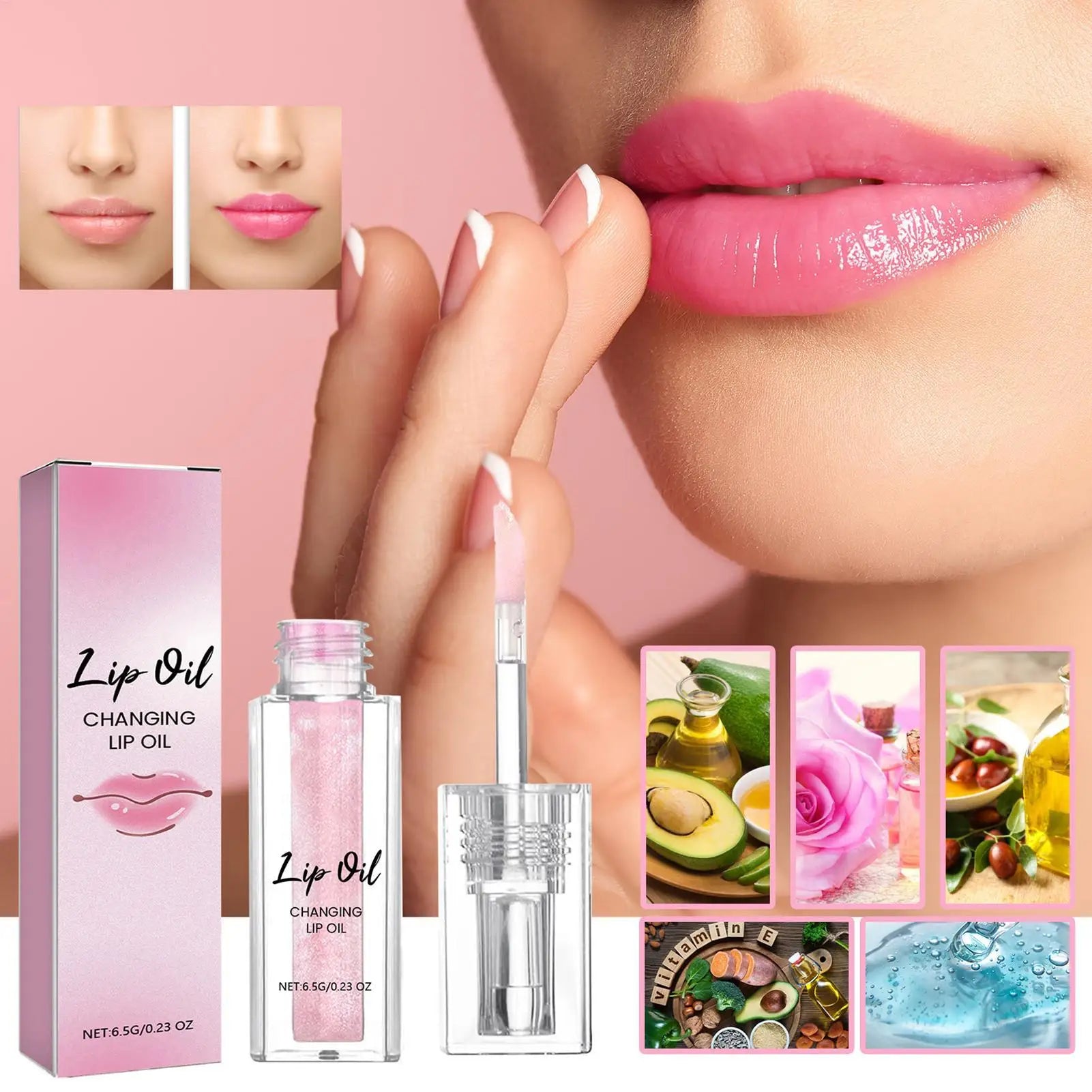 Huile à Lèvres Changeante de Couleur – Jelly Crystal Nacrée | Hydratante & Nourrissante
