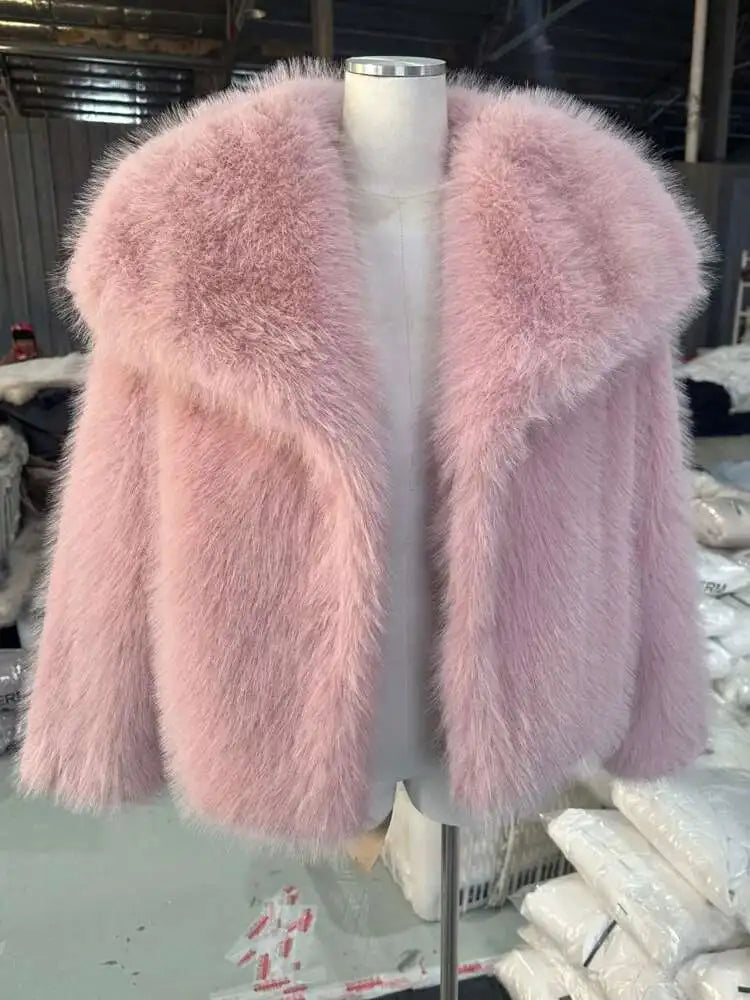 Damen Cardigan Reverskragen Fell Langarm Elegant – Modischer & Schicker Mantel | Herbst Winter