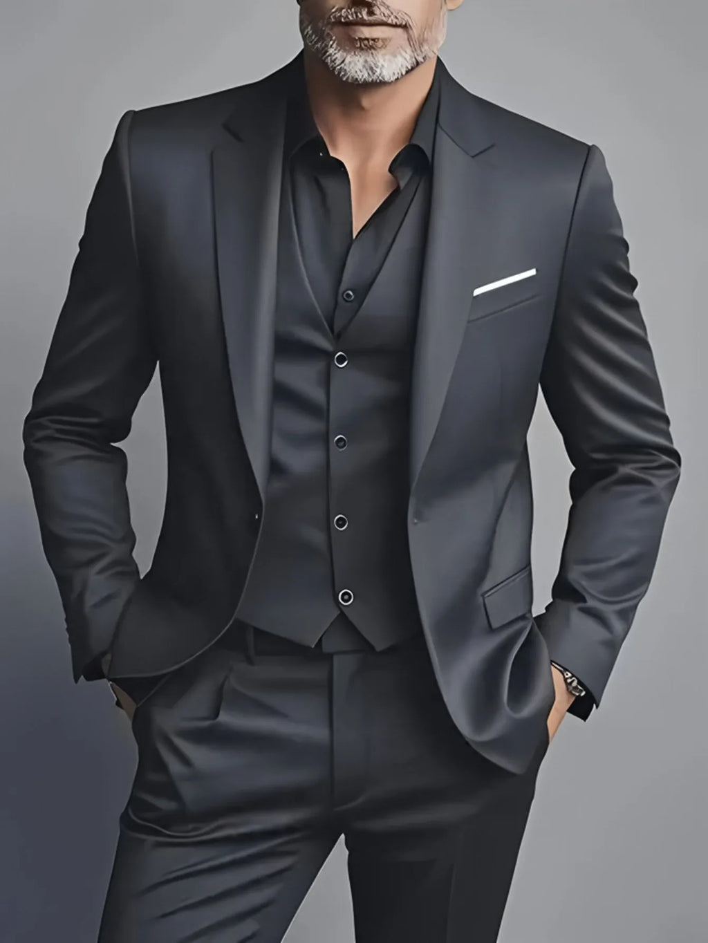 Costume Homme Slim Fit Noir – Ensemble Tuxedo Élégant Mariage & Cérémonie | Mode Homme Premium