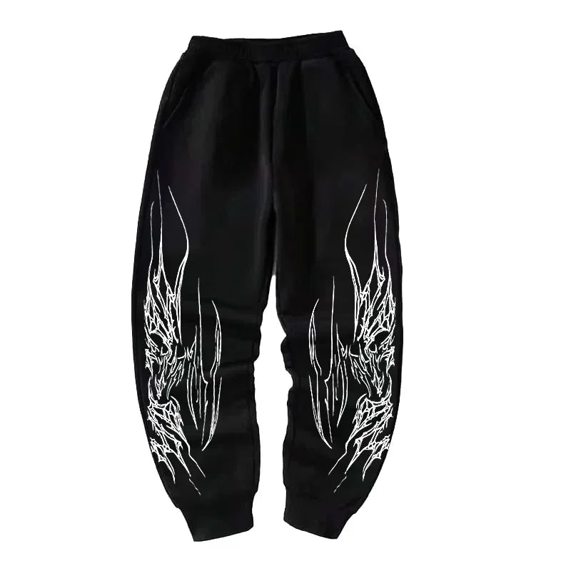 Pantalon Homme Rétro Américain Hip-Hop Y2K Harajuku Gothic Loose Jogging Fitness Streetwear – Casual Joker Tendance | Mode Homme Urbaine