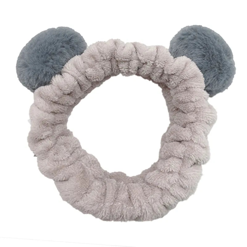 Bandeau Maquillage Oreilles de Lapin Coral Fleece – Élastique Doux | Soin Visage & Coiffure Fille