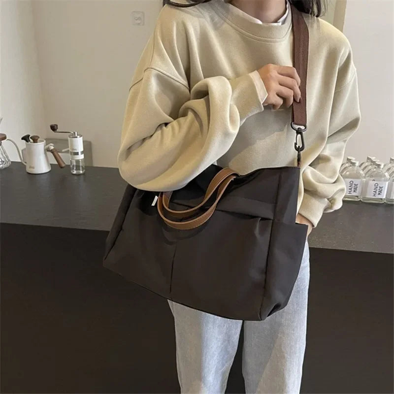 Grand Sac Cabas Nylon Femme – Tote Bag Stylish Bandoulière & Épaule | Voyage, Business, Fitness & Shopping | Léger & Résistant
