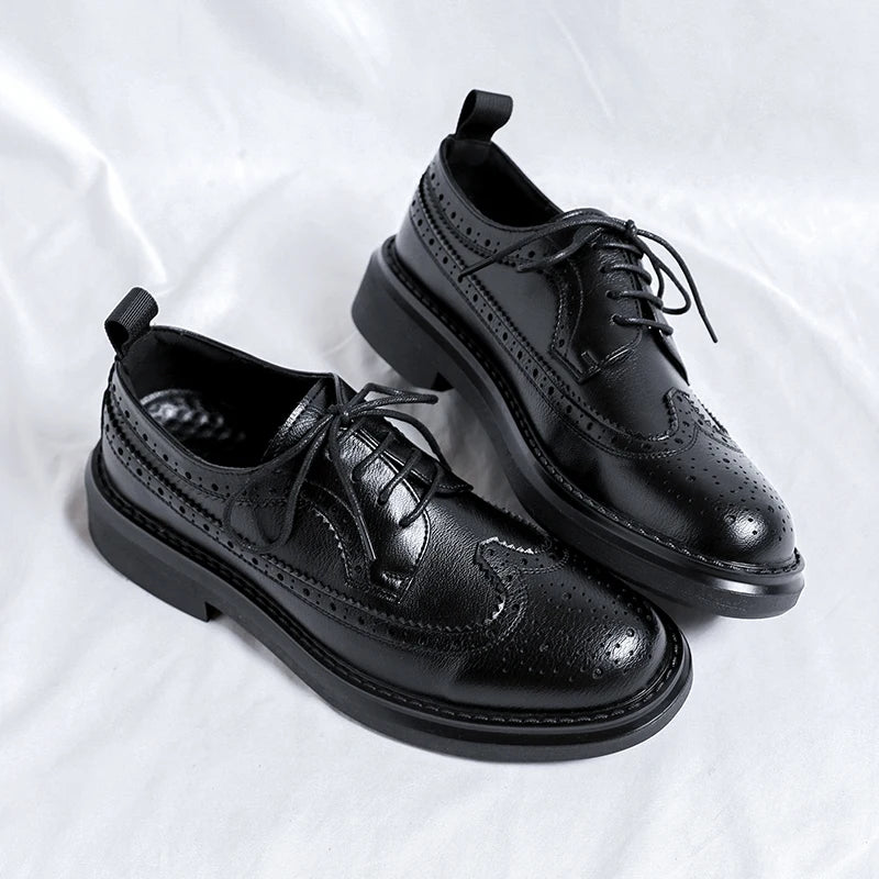 Brogues Oxfords Patent Leather Homme – Lacets Formal Noir Mariage Fête Dress Shoes