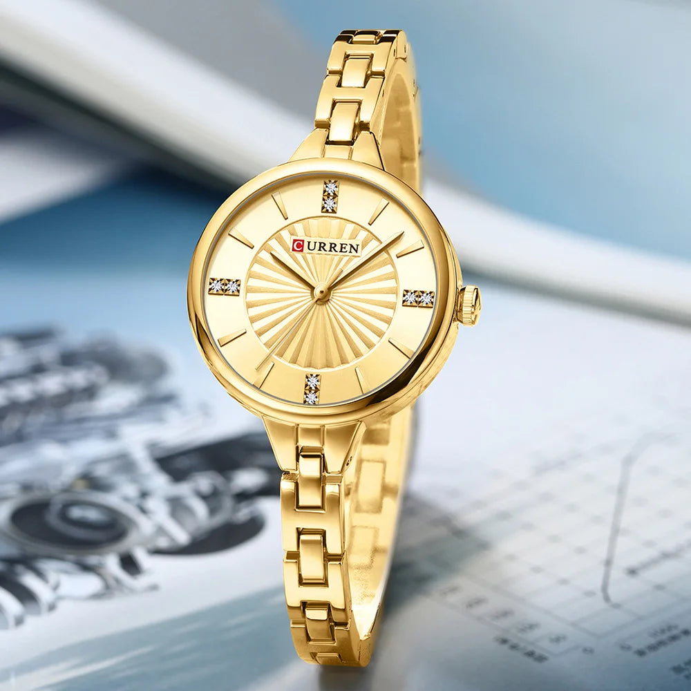 Montre Femme CURREN Luxe Diamond Quartz – Acier Étanche Élégante Dress Diamant