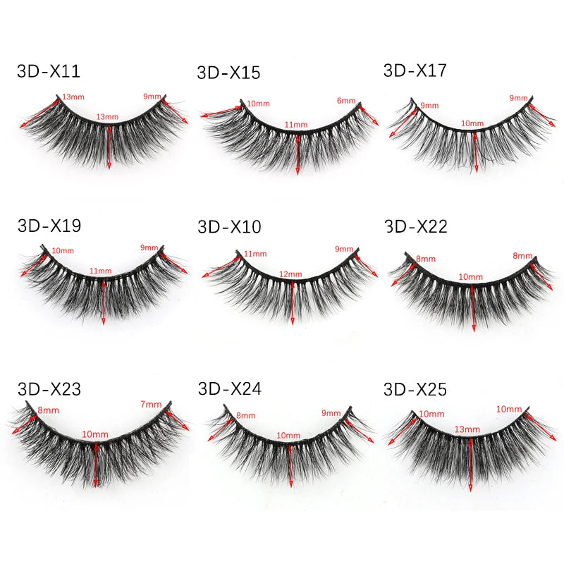 Lot 3 Paires Faux Cils 3D Vison SHIDISHANGPIN – 27 Styles Fluffy Wispy Épais | Cils Faux Faits Main Maquillage Yeux