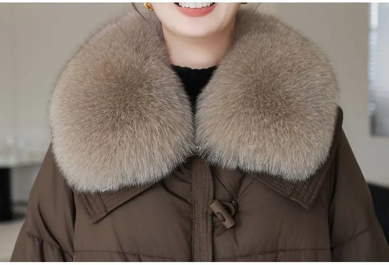 Doudoune Parka Femme Col Fourrure – Manteau Matelassé Chaud & Épais | Hiver 2025