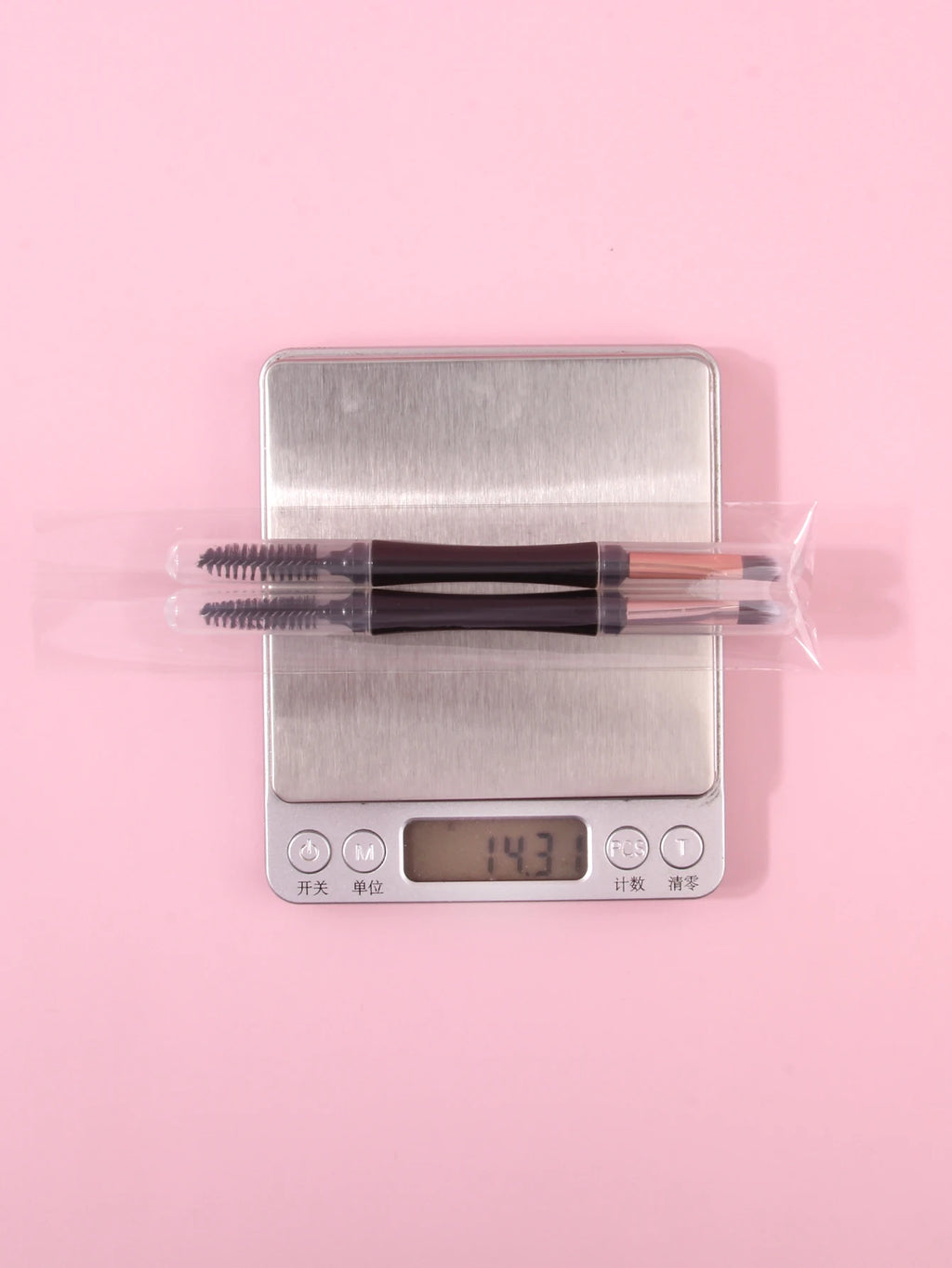 Mini Pinceau Double Embout Fards & Eyeliner – Couvercle Anti-Poussière | Microbrush Cils & Sourcils Portable