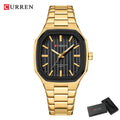 Montre Homme CURREN Business Carré Quartz – Acier Inoxydable Lumineux Étanche Classique