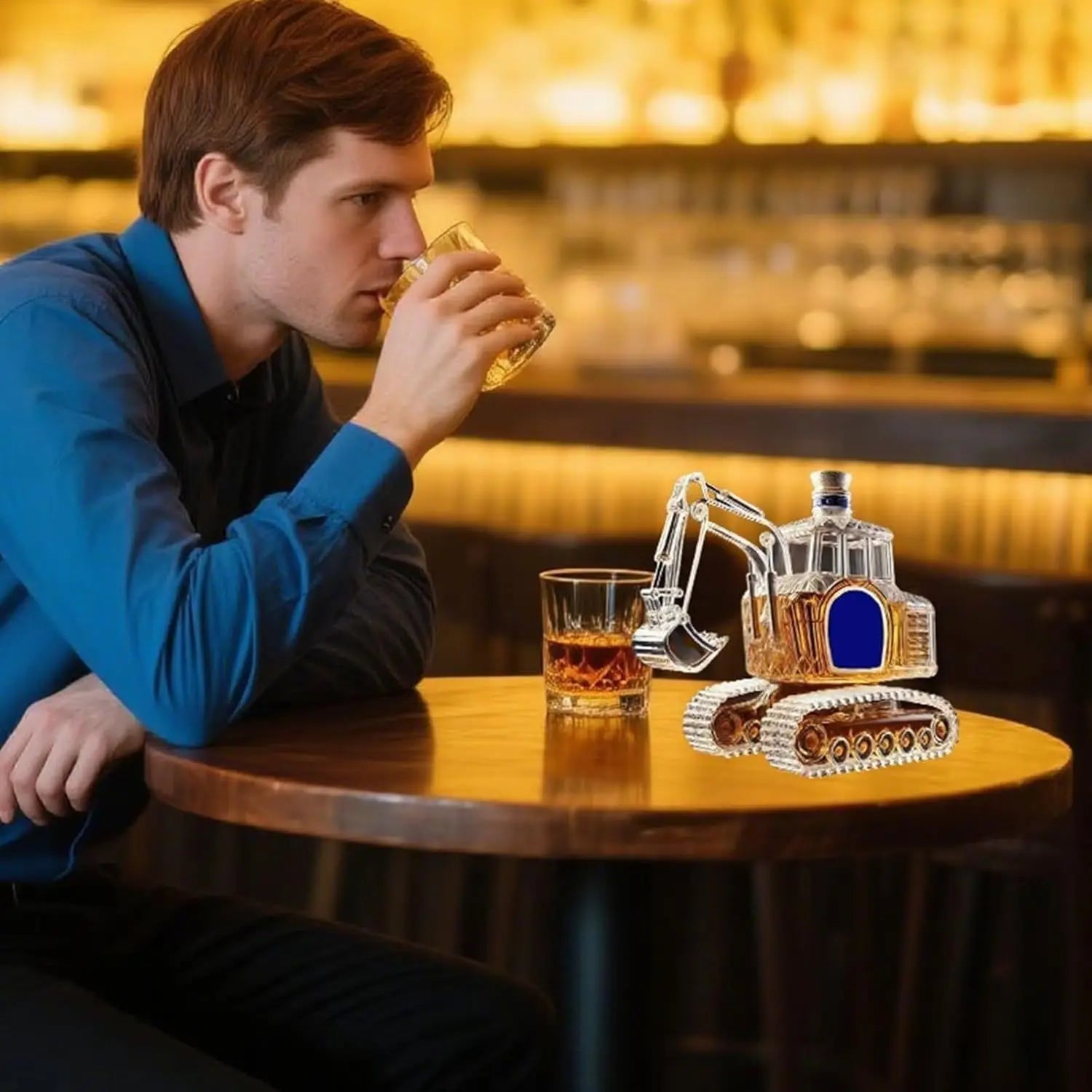Décanteur Whisky Excavatrice Premium – Artisanat d’Exception | Cadeau Homme Unique pour Collectionneurs, Passionnés de BTP & Connaisseurs de Whisky