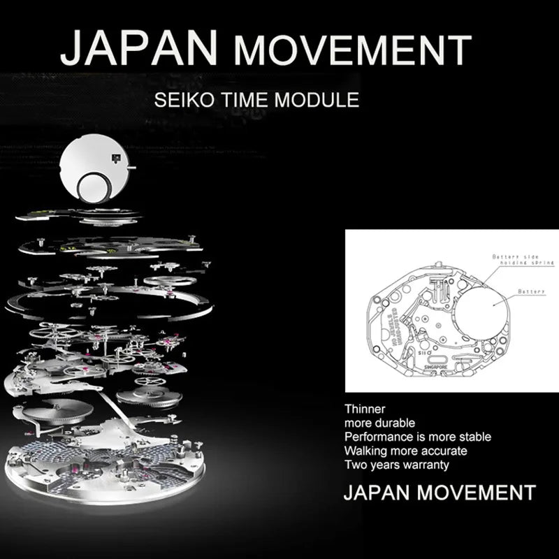 Montre Homme Hannah Martin Quartz Japonais – Bracelet Cuir Marron Argenté Étanche Fashion