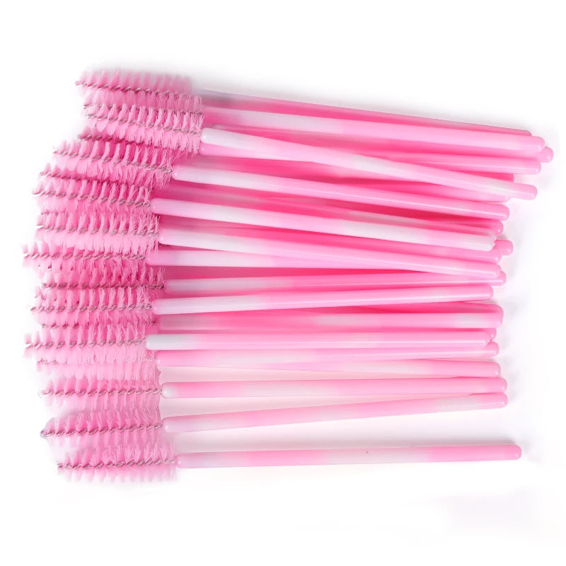 Lot 50/100 Brosses Cils Jetables Arc-en-Ciel – Mascara Wand Applicateur Extension Cils & Sourcils | Outil Maquillage