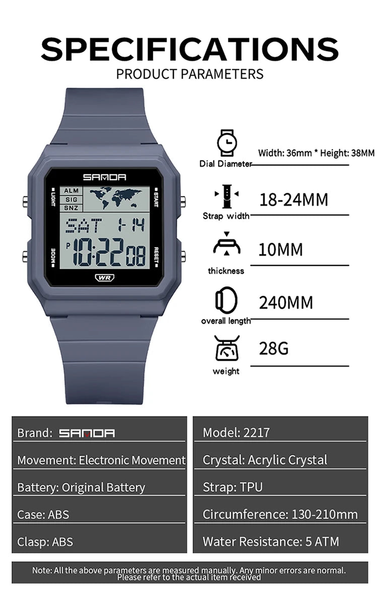 Montre Homme SANDA 2217 Digital Sport Multifonction Alarme Countdown Lumineux Étanche – Fashion Tendance