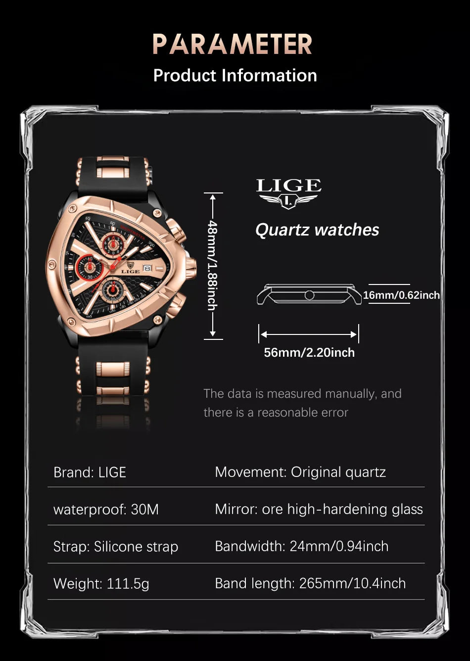 Herrenuhr LIGE Chronograph Militär Sport Armbanduhr Quarz Wasserdicht Luxus Trendig | LIGE Chronograph Militär Premium-Uhr