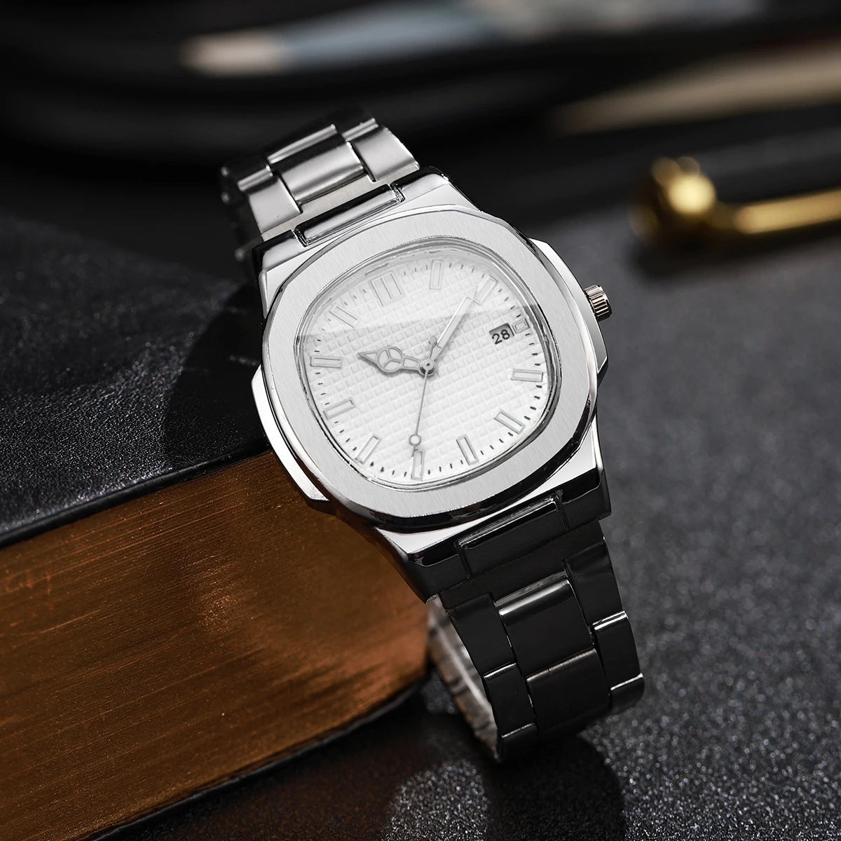 Lot 2 ou 4 Montres Homme Business Quartz Carré Calendrier – Set Fashion Casual Sans Boîte