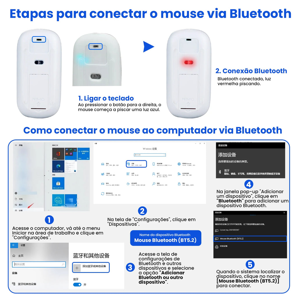 Kit Clavier & Souris Bluetooth Sans Fil Ergonomique – Compatible PC, Tablette & Home Office