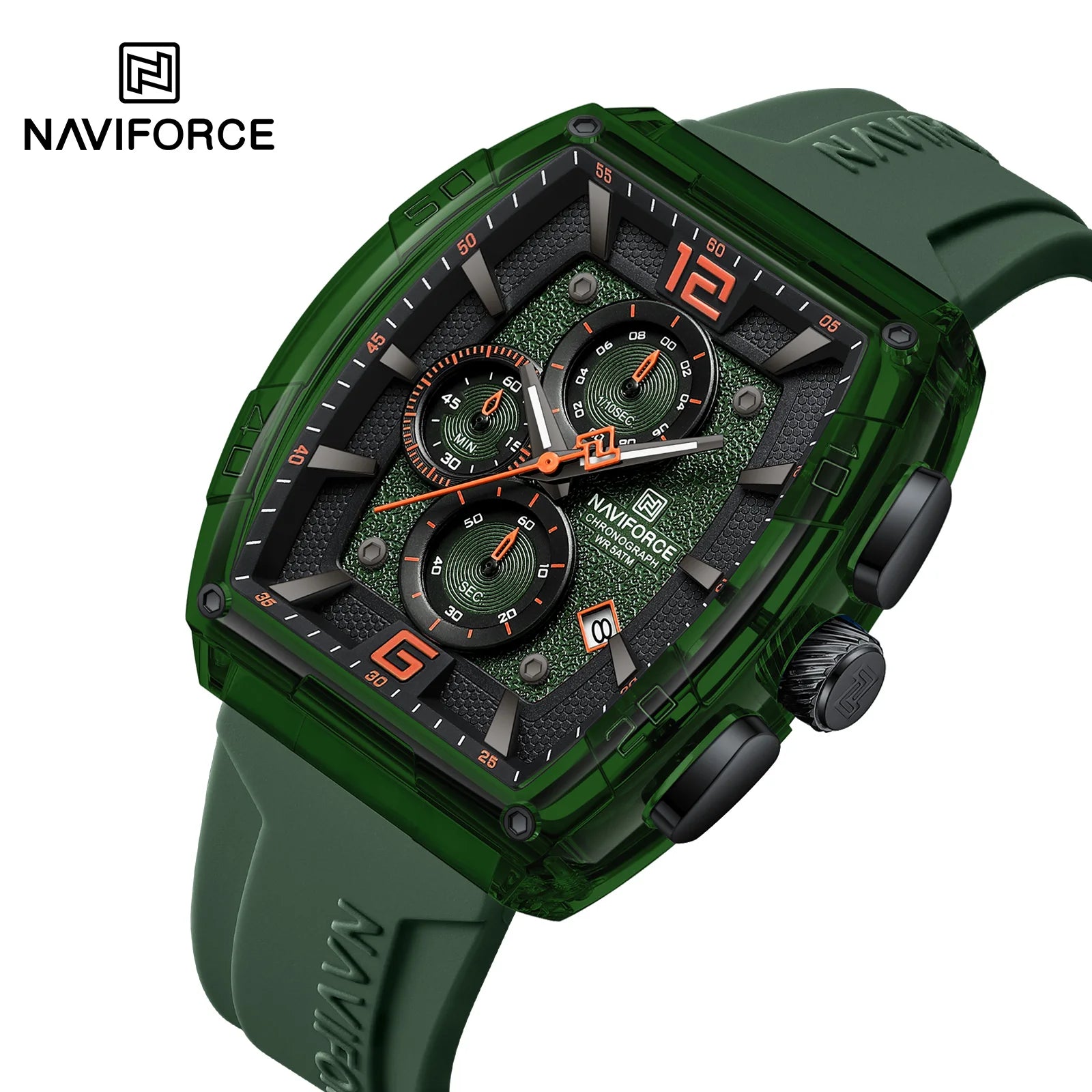 Herrenuhr NAVIFORCE 2025 Militär Sport Quarz – Wasserdicht 50M Silikon Datum Hohe Qualität
