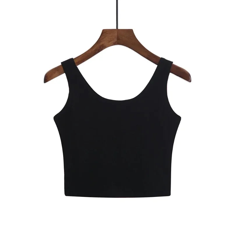 Crop Top Tube 100% Coton Couleurs Candy - Camisole Sans Manches Casual Sexy Femme