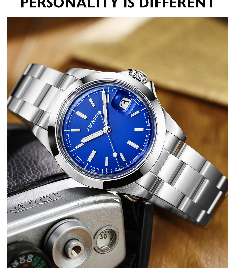 Montre Homme SINOBI Quartz Casual Calendrier – Acier Inoxydable Design Original Cadeau