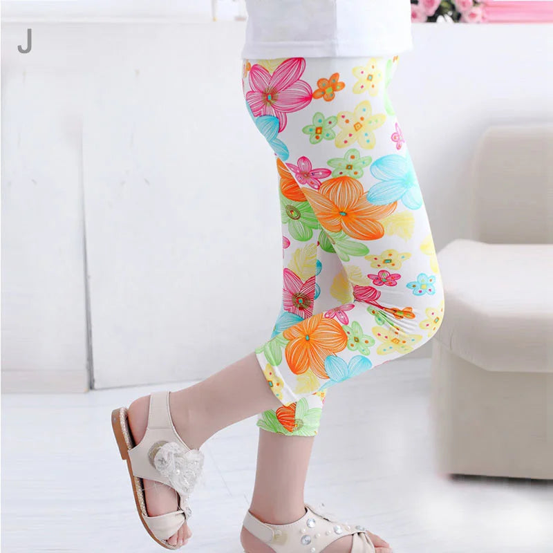 Legging Corsaire Fille Imprimé Fleurs – Pantalon Skinny Stretch Enfant Toutes Tenues 3-10 Ans