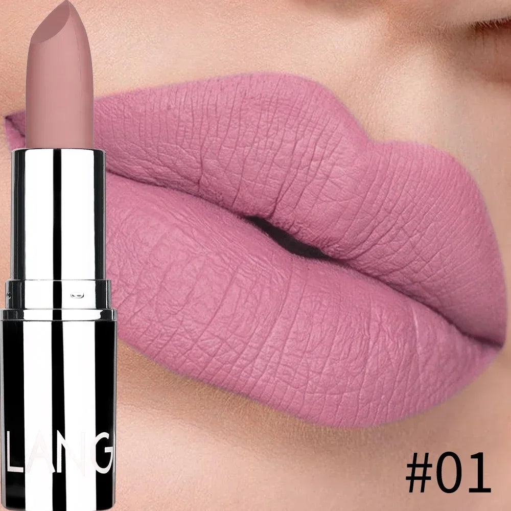 Rouge à Lèvres Mat Velours – 8 Couleurs Longue Tenue | Waterproof Nude