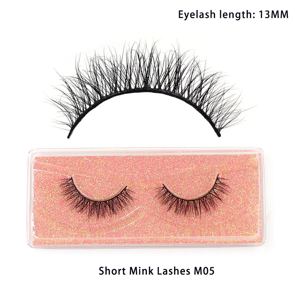 Faux Cils Naturels Courts Fluffy LEHUAMAO – Volume 12-15mm Wispy | Extension Cils Vison Maquillage