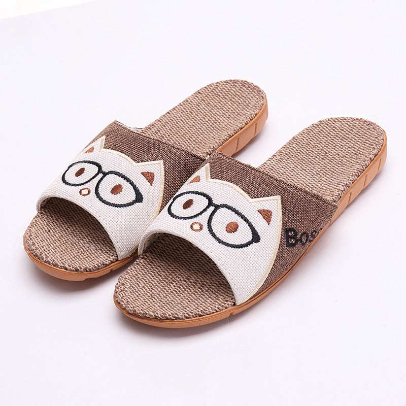 Pantoffeln Leinen Cartoon Kinder Anti-Rutsch – Atmungsaktive Dicke Sohle Indoor Paar Unisex