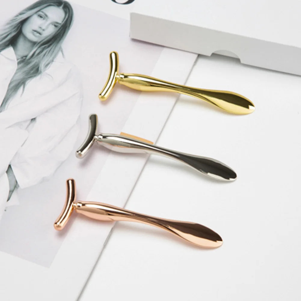 Stick Masseur Visage & Yeux 2-en-1 – Applicateur Crème Anti-Rides & Cernes | Lifting Facial | Spatule & Mini Cuillère Skincare