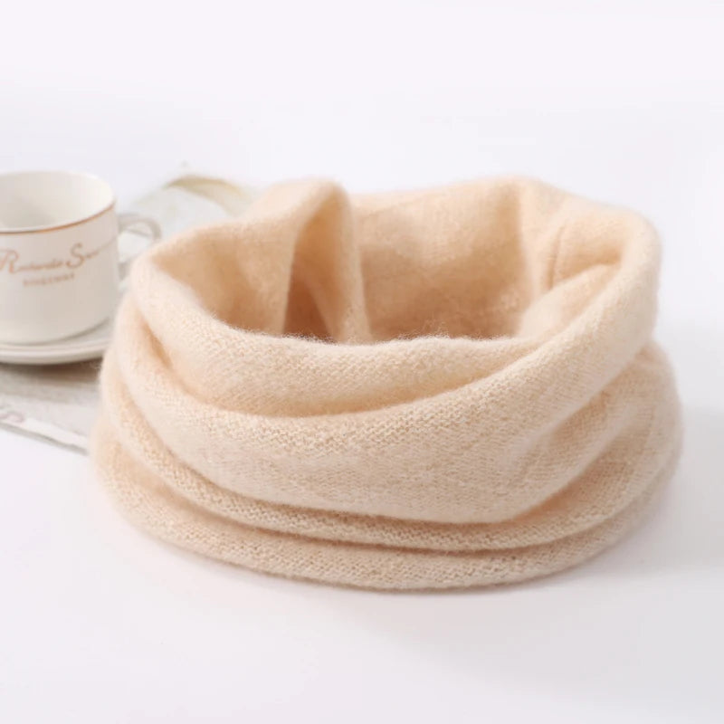 Tour de Cou Laine Mérinos 100% Femme – Écharpe Tube Ajourée, Cache-Oreilles & Masque Visage | Automne Hiver | Headband Chic