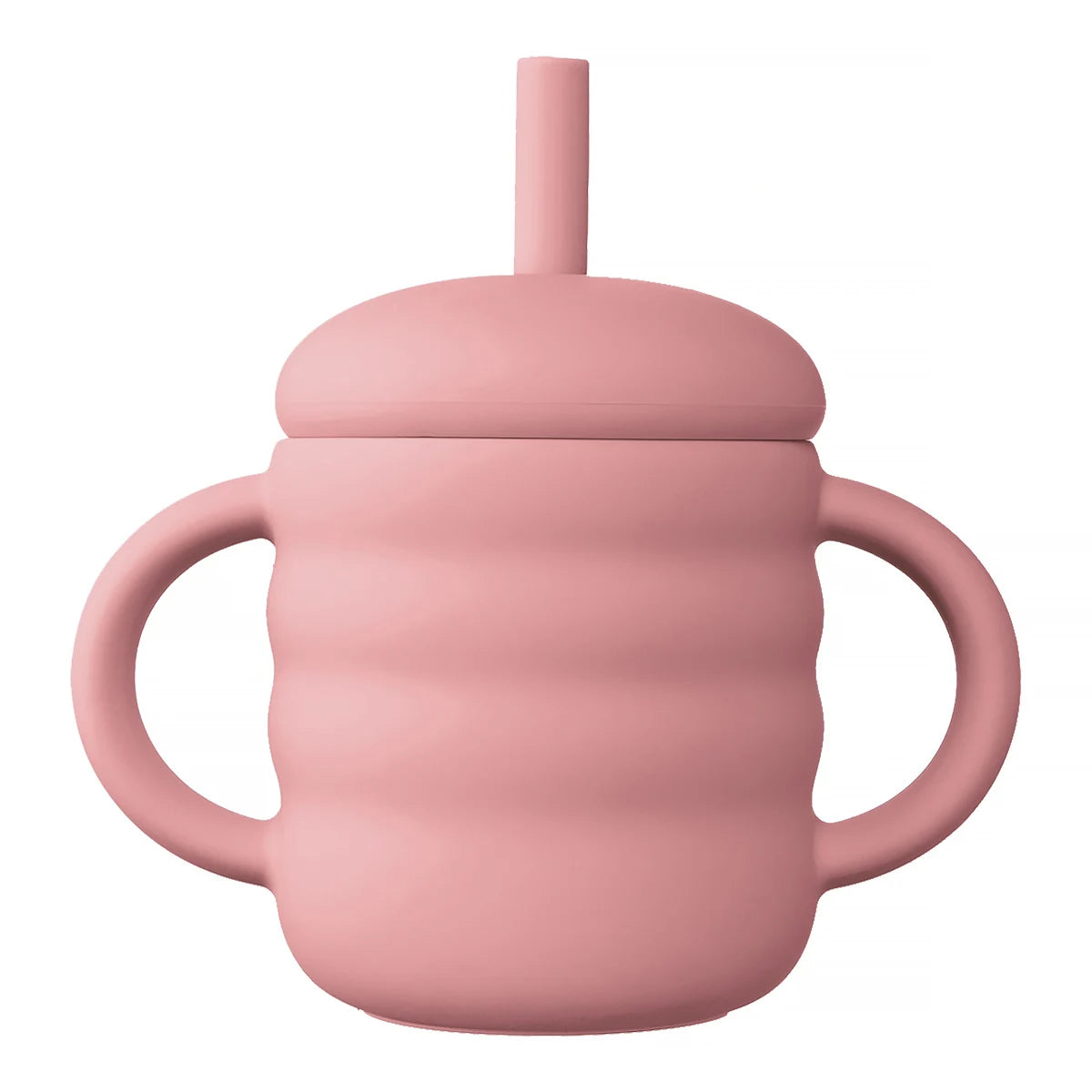 Gobelet Silicone Bébé avec Paille – Tasse Apprentissage Anti-Fuite Portable Snacks Enfant