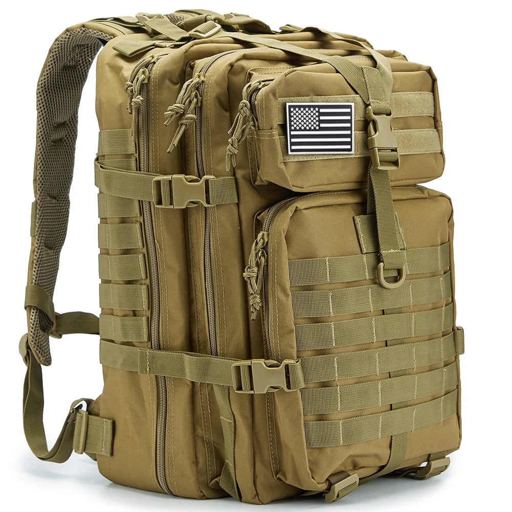 Sac à Dos Tactique Homme 45L – Sac Randonnée Camping Chasse Trekking Molle Militaire