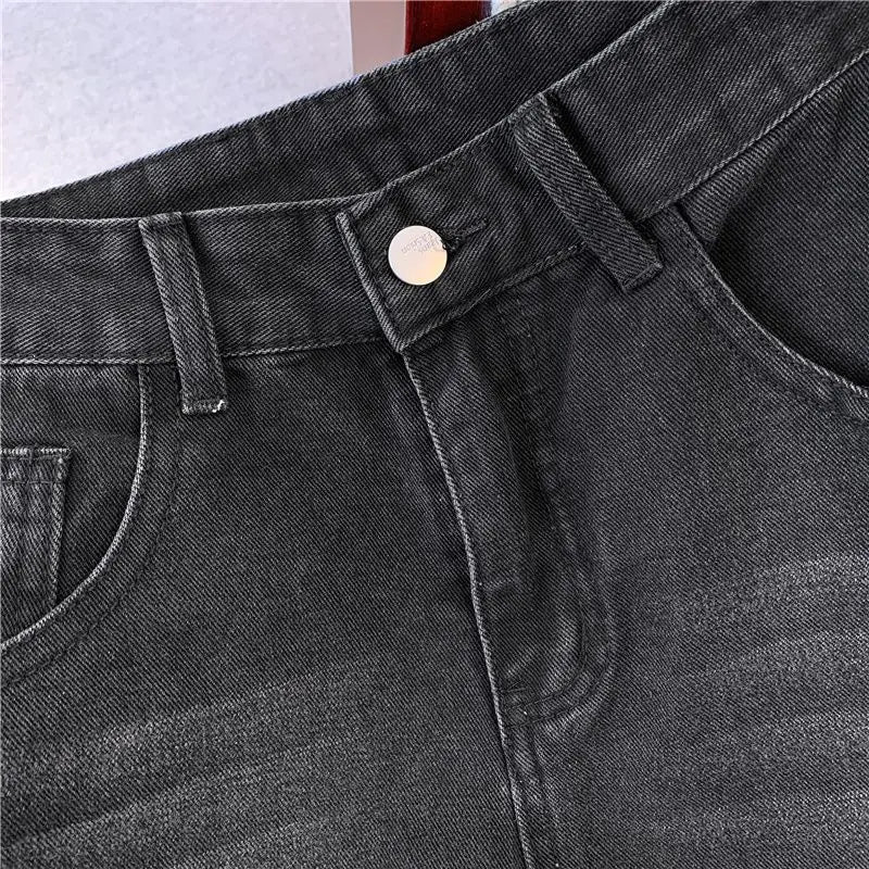 Damen-Jeans Warme Fleece-Hose Gerader Schnitt Schmal Samtig Weich Vintage – Bequeme gefütterte Denim-Hose | Winter