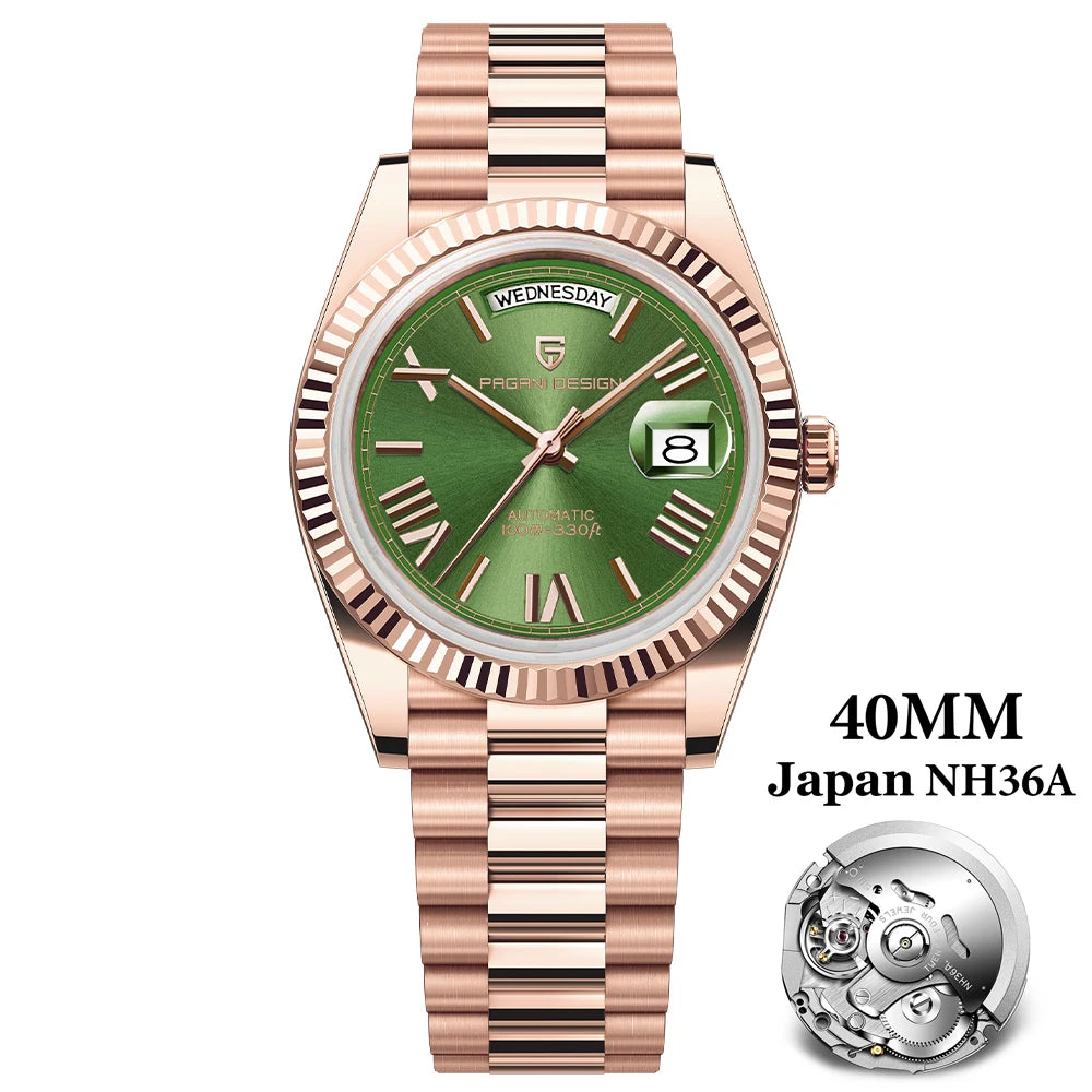 Montre Homme PAGANI DESIGN DD40 Or Rose Automatique 2026 – Saphir AR Date Luxe